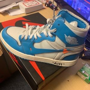 Off White University Blue Jordan 1s